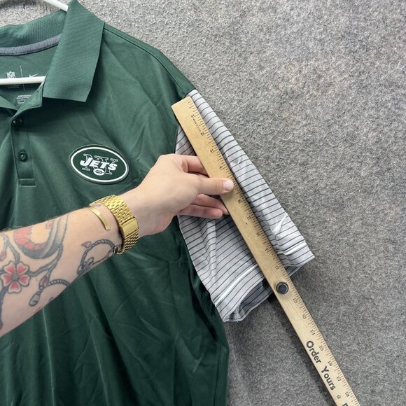 New York Jets Shirt Mens 2XL Green Gray NFL Football Nike Dri Fit Polo - Picture 9 of 12